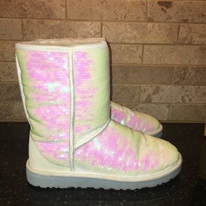 White Sequin Ugg Boots